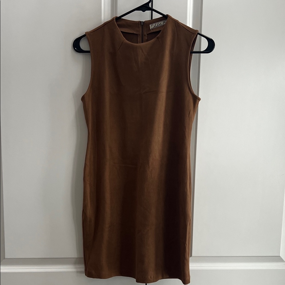 Chloe K Brown Mini Dress